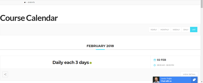 modern events calendar events